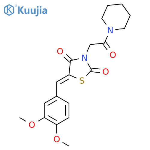 (5Z)-5-(3,4-Dimethoxybenzylidene)-3-(2-oxo-2-piperidin-1-ylethyl)-1,3-thiazolidine-2,4-dione structure