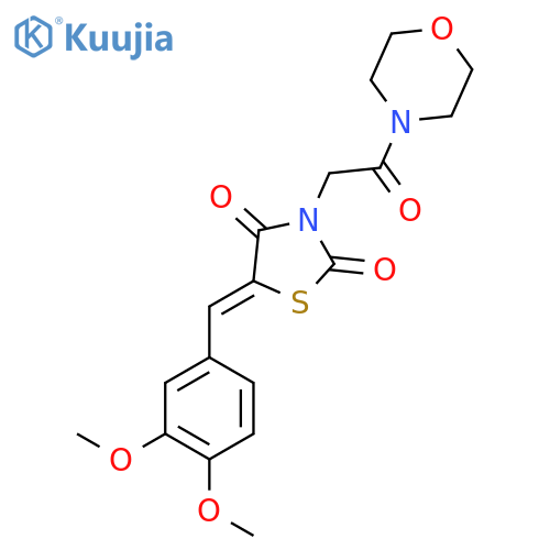 (5Z)-5-(3,4-dimethoxyphenyl)methylidene-3-2-(morpholin-4-yl)-2-oxoethyl-1,3-thiazolidine-2,4-dione structure