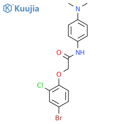 2-(4-bromo-2-chlorophenoxy)-N-(4-dimethylaminophenyl)acetamide structure