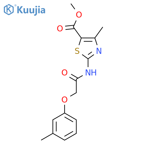 methyl 4-methyl-2-2-(3-methylphenoxy)acetamido-1,3-thiazole-5-carboxylate structure
