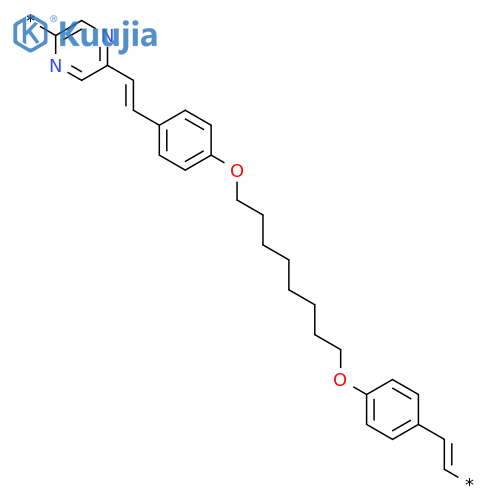Poly(2,5-pyrazinediyl-1,2-ethenediyl-1,4-phenyleneoxy-1,8-octanediyloxy-1,4-phenylene-1,2-ethenediyl) structure