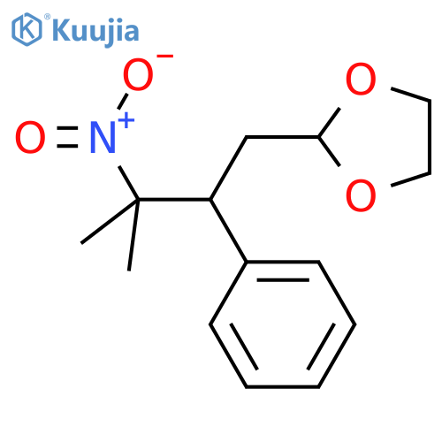 1,3-Dioxolane, 2-(3-methyl-3-nitro-2-phenylbutyl)- structure