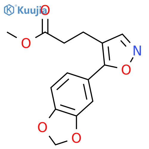 4-Isoxazolepropanoic acid, 5-(1,3-benzodioxol-5-yl)-, methyl ester structure