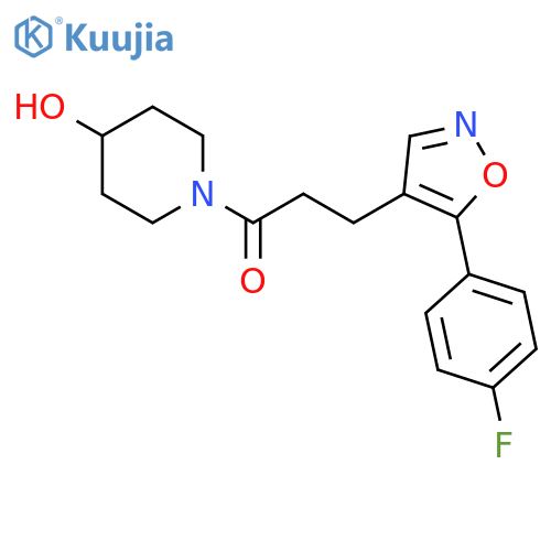4-Piperidinol, 1-[3-[5-(4-fluorophenyl)-4-isoxazolyl]-1-oxopropyl]- structure
