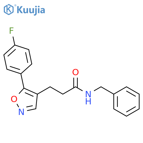 4-ISOXAZOLEPROPANAMIDE, 5-(4-FLUOROPHENYL)-N-(PHENYLMETHYL)- structure