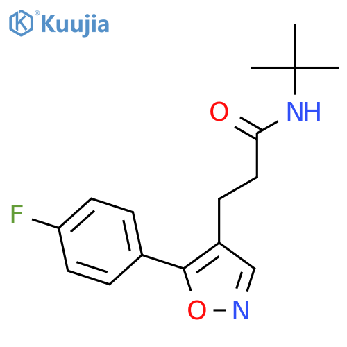 4-Isoxazolepropanamide, N-(1,1-dimethylethyl)-5-(4-fluorophenyl)- structure