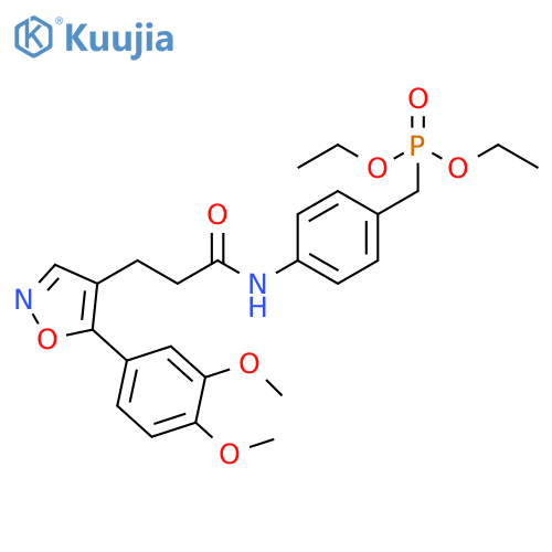 Phosphonic acid, [[4-[[3-[5-(3,4-dimethoxyphenyl)-4-isoxazolyl]-1-oxopropyl]amino]phenyl]methyl]-, diethyl ester (9CI) structure