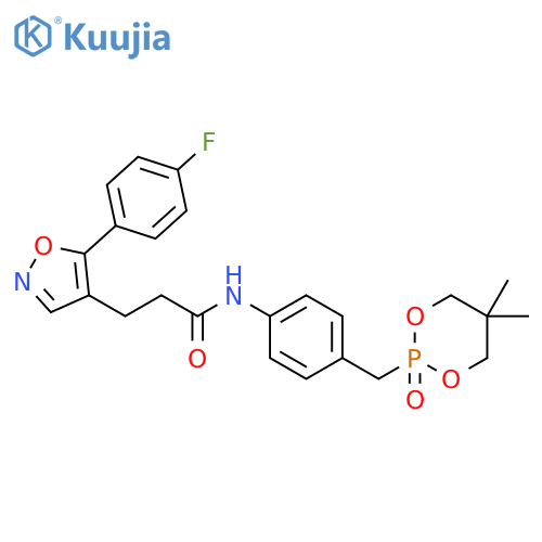 4-Isoxazolepropanamide, N-[4-[(5,5-dimethyl-2-oxido-1,3,2-dioxaphosphorinan-2-yl)methyl]phenyl]-5-(4-fluorophenyl)- (9CI) structure