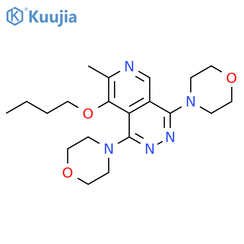 Pyrido[3,4-d]pyridazine, 8-butoxy-7-methyl-1,4-di-4-morpholinyl- structure