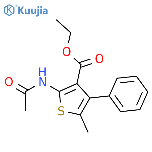 ethyl 2-(acetylamino)-5-methyl-4-phenyl-3-thiophenecarboxylate structure