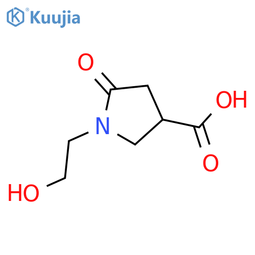 1-(2-Hydroxyethyl)-5-oxopyrrolidine-3-carboxylic acid structure