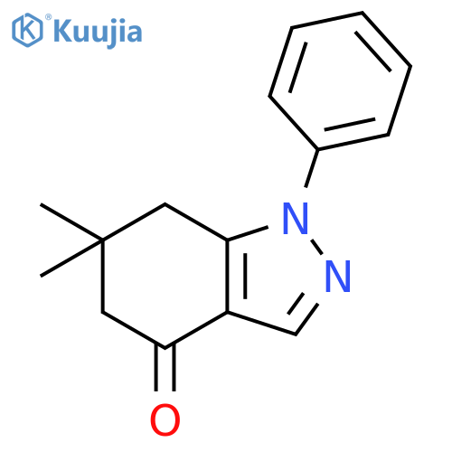 6,6-dimethyl-1-phenyl-6,7-dihydro-1H-indazol-4(5H)-one structure