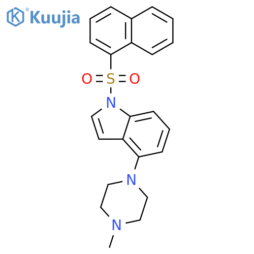 1H-INDOLE, 4-(4-METHYL-1-PIPERAZINYL)-1-(1-NAPHTHALENYLSULFONYL)- structure