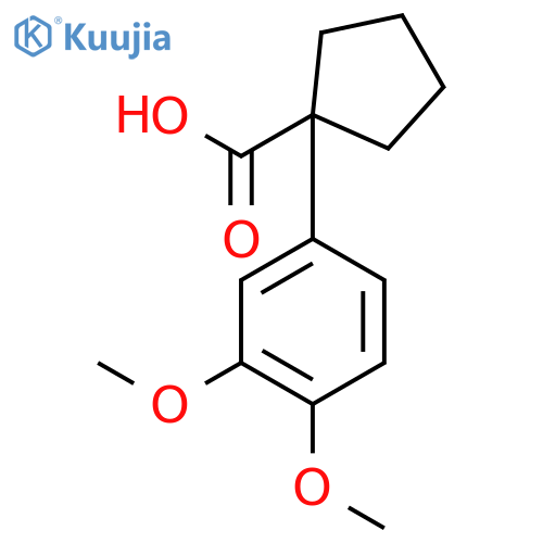 1-(3,4-dimethoxyphenyl)cyclopentane-1-carboxylic acid structure