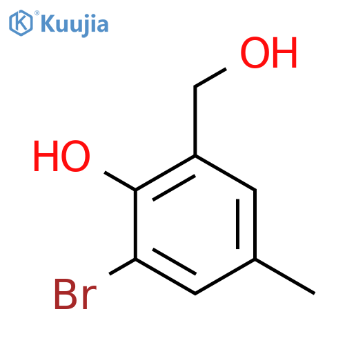 2-bromo-6-(hydroxymethyl)-4-methylphenol structure