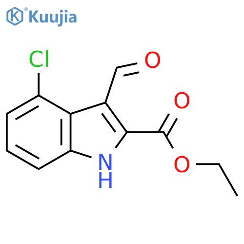 Ethyl 4-chloro-3-formyl-1H-indole-2-carboxylate structure