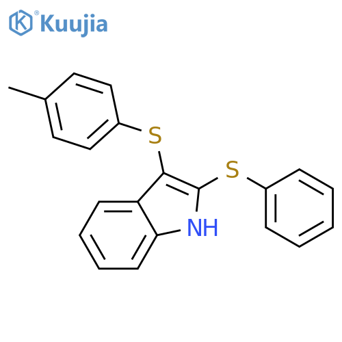 1H-INDOLE, 3-[(4-METHYLPHENYL)THIO]-2-(PHENYLTHIO)- structure
