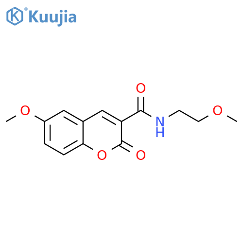 6-methoxy-N-(2-methoxyethyl)-2-oxo-2H-chromene-3-carboxamide structure