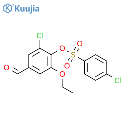 2-chloro-6-ethoxy-4-formylphenyl 4-chloro-1-benzenesulfonate structure