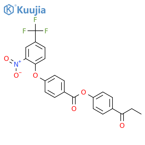 4-propionylphenyl 4-[2-nitro-4-(trifluoromethyl)phenoxy]benzoate structure