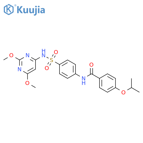 N-{4-(2,6-dimethoxypyrimidin-4-yl)sulfamoylphenyl}-4-(propan-2-yloxy)benzamide structure