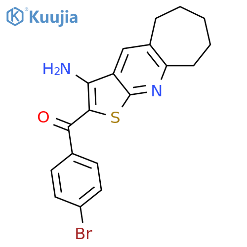 <br>(3-Amino-6,7,8,9-tetrahydro-5H-cyclohepta[b]thieno[3,2-e]pyridin-2-yl)(4-br omophenyl)methanone structure
