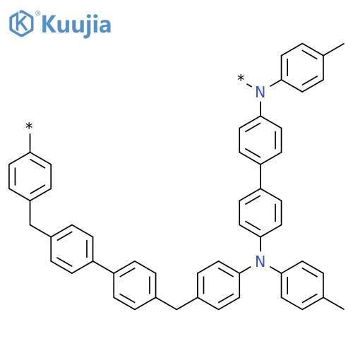 POLY[[(4-METHYLPHENYL)IMINO][1,1'-BIPHENYL]-4,4'-DIYL[(4-METHYLPHENYL)IMINO]-1,4-PHENYLENEMETHYLENE[1,1'-BIPHENYL]-4,4'-DIYLMETHYLENE-1,4-PHENYLENE] structure