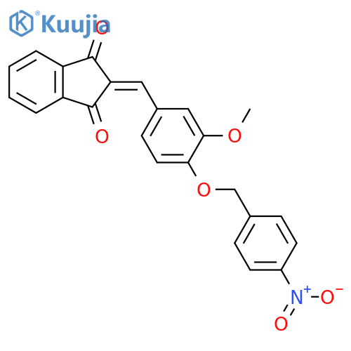 2-{3-methoxy-4-[(4-nitrobenzyl)oxy]benzylidene}-1H-indene-1,3(2H)-dione structure