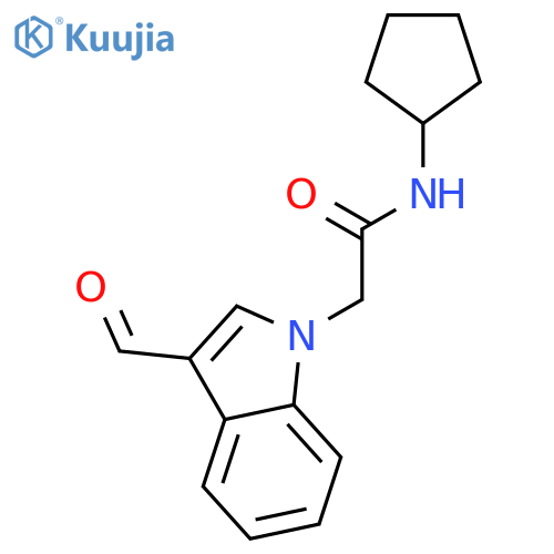 N-Cyclopentyl-2-(3-formyl-indol-1-yl)-acetamide structure
