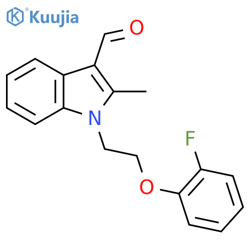 1-[2-(2-fluorophenoxy)ethyl]-2-methyl-1H-indole-3-carbaldehyde structure