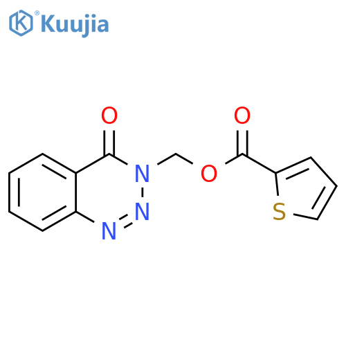 (4-oxo-3,4-dihydro-1,2,3-benzotriazin-3-yl)methyl thiophene-2-carboxylate structure