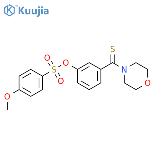 3-(4-morpholinylcarbonothioyl)phenyl 4-methoxybenzenesulfonate structure