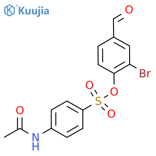 2-bromo-4-formylphenyl 4-(acetylamino)benzenesulfonate structure