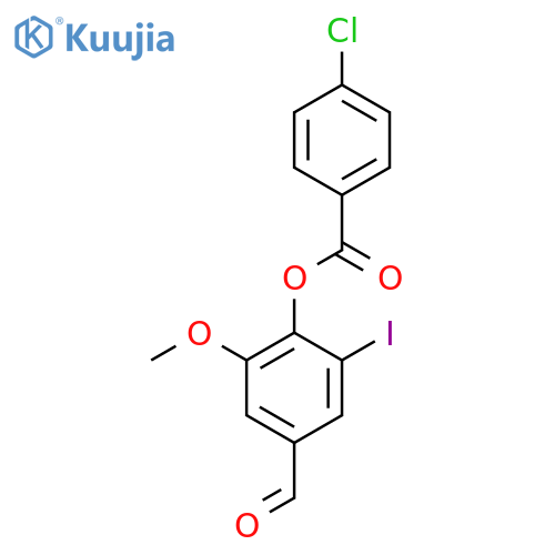 4-Formyl-2-iodo-6-methoxyphenyl 4-chlorobenzoate structure