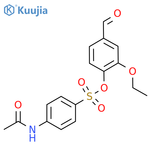 2-ethoxy-4-formylphenyl 4-(acetylamino)benzenesulfonate structure