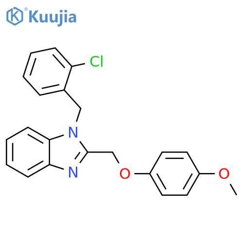 1-(2-chlorophenyl)methyl-2-(4-methoxyphenoxy)methyl-1H-1,3-benzodiazole structure