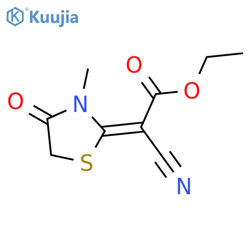 ACETIC ACID, CYANO(3-METHYL-4-OXO-2-THIAZOLIDINYLIDENE)-, ETHYL ESTER structure