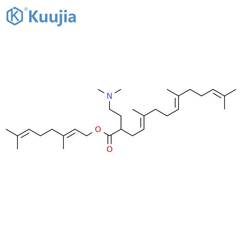 [(2e)-3,7-dimethylocta-2,6-dienyl] (4e,8e)-2-[2-(dimethylamino)ethyl]-5,9,13-trimethyltetradeca-4,8,12-trienoate structure