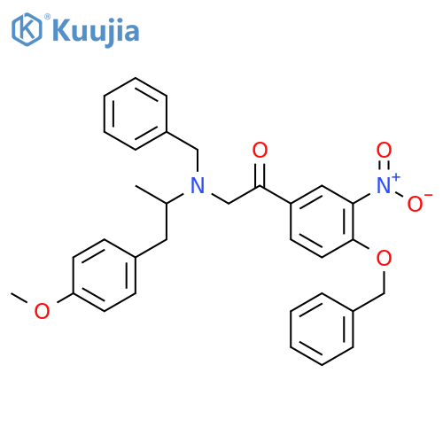 2-(Benzyl(1-(4-methoxyphenyl)propan-2-yl)amino)-1-(4-(benzyloxy)-3-nitrophenyl)ethanone structure