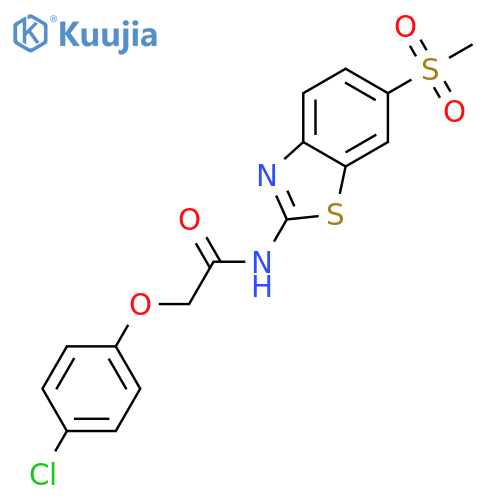 2-(4-chlorophenoxy)-N-[6-(methylsulfonyl)-1,3-benzothiazol-2-yl]acetamide structure