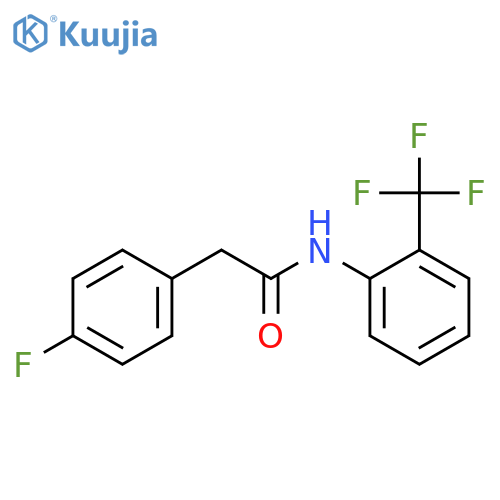 2-(4-fluorophenyl)-N-[2-(trifluoromethyl)phenyl]acetamide structure