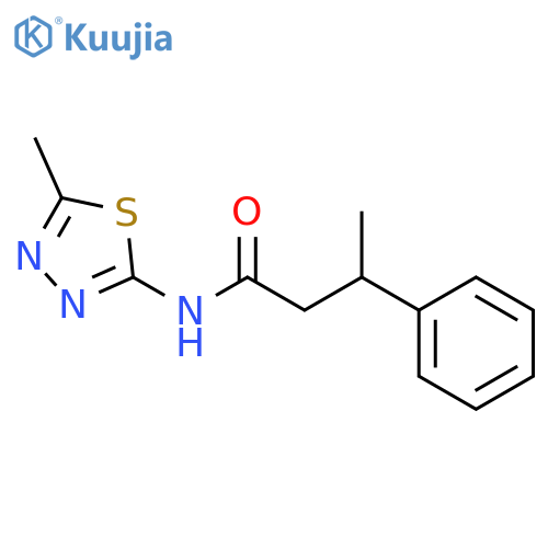 N-(5-methyl-1,3,4-thiadiazol-2-yl)-3-phenylbutanamide structure