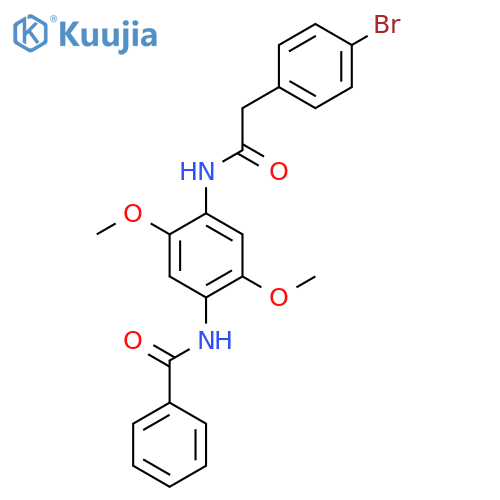 N-(4-{[(4-bromophenyl)acetyl]amino}-2,5-dimethoxyphenyl)benzamide structure