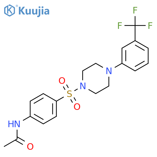 <br>N-[4-({4-[3-(trifluoromethyl)phenyl]-1-piperazinyl}sulfonyl)phenyl]acetamid e structure