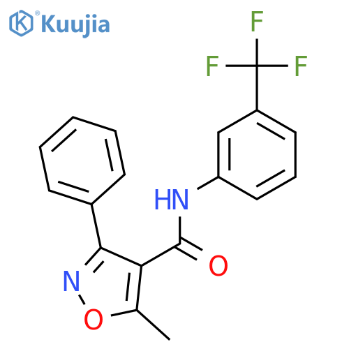 5-methyl-3-phenyl-N-[3-(trifluoromethyl)phenyl]-1,2-oxazole-4-carboxamide structure