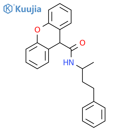 N-(1-methyl-3-phenylpropyl)-9H-xanthene-9-carboxamide structure