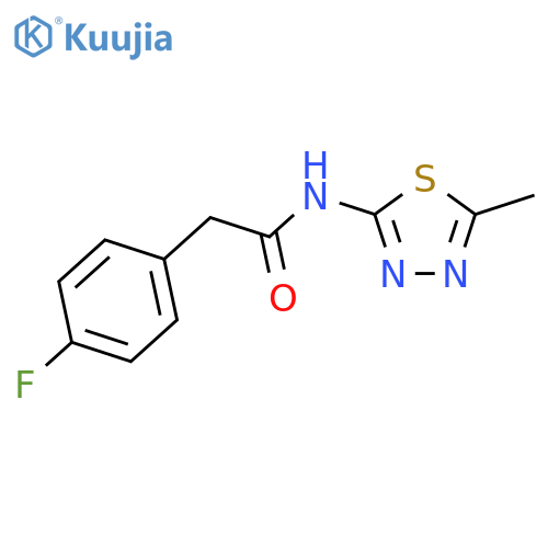 2-(4-fluorophenyl)-N-(5-methyl-1,3,4-thiadiazol-2-yl)acetamide structure