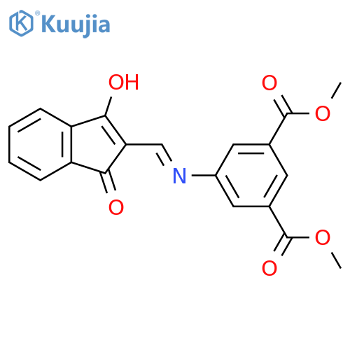 Methyl 5-(((1,3-dioxoindan-2-ylidene)methyl)amino)-3-(methoxycarbonyl)benzoate structure
