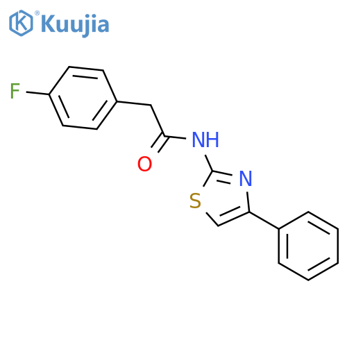 2-(4-fluorophenyl)-N-(4-phenyl-1,3-thiazol-2-yl)acetamide structure