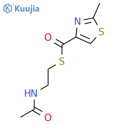 S-(2-Acetamidoethyl) 2-methyl-1,3-thiazole-4-carbothioate structure